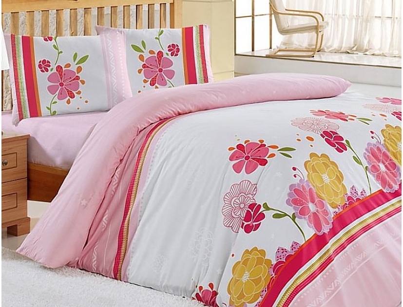 Altinbasak Ранфорс Печатный 200*220 Lily Pink
