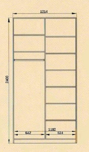 Шкаф купе 1.2 (2Д) Зета
