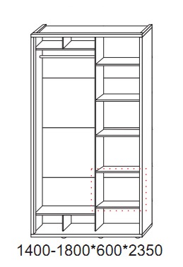Шкафы-купе 150*60*235 Феникс Премьер/Премьер Плюс