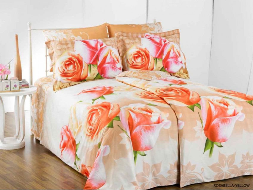 Arya сатин печатный семейный 160*220*2 Rosebella-yellow
