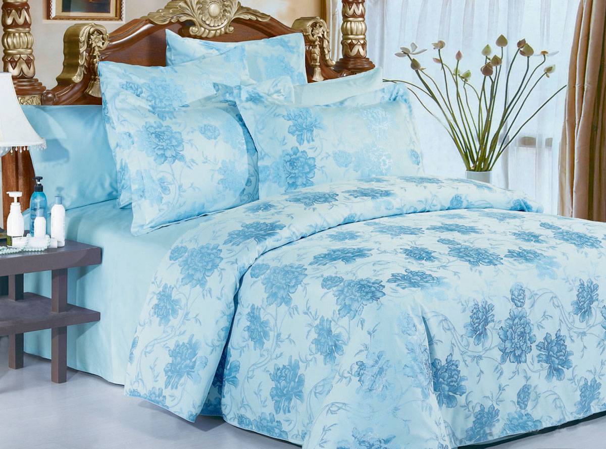 Жаккард полуторный Beatrice blue 160*220