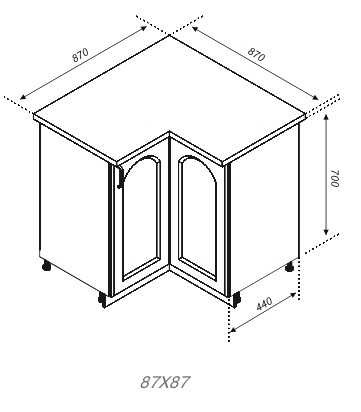 Н 87х87 угол низ Модульная система София