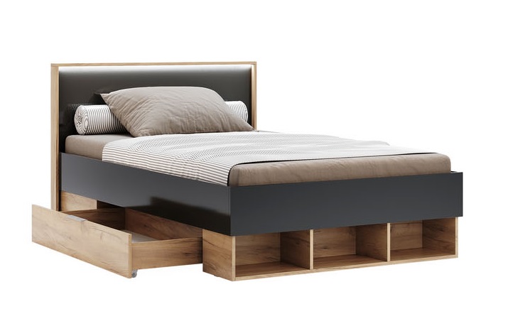Ліжко 1,2х2,0 з шухлядами (LN-132-LV) Luna Junior MiroMark