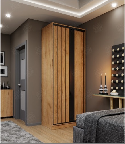 closet 2.1 milano 140x45x210 kombi chipboard matt painted glass senam