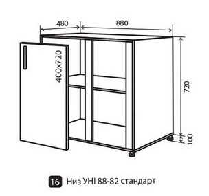 Н16 Заглушка уни 1Д 88 низ