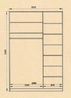 Шкаф купе 1.6 (2Д) Зета