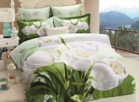 Arya cатин печатный 3D евро 200*220 White Tulip