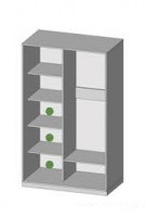 closet 90х45х210 kombi chipboard matt painted glass senam