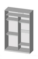 Шафа купе 2.3 Milano 170х60х240 (Фасади Комбі №18 - ДСП Дуб Крафт Золотий; Комбі №19 - скло фарбоване, матове) SENAM