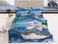 Arya сатин печатный 3D полуторный 160*220 Ocean Ship