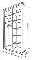 Шкаф-купе 120*600*220(240) Домино