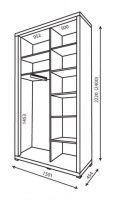 Шкаф-купе 150*450*220(240) Домино