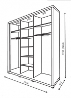 Шкаф-купе 180*450*220(240) Домино