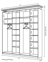 Шкаф-купе 2630*450*2200 (2400)  Рим-Венециано