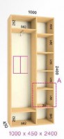 shkaf kupe 100x45x240 feniks standart feniks mebli