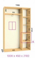 shkaf kupe 130x45x210 feniks standart feniks mebli