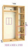 shkaf kupe 130x60x210 feniks standart feniks mebli