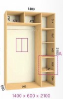shkaf kupe 140x60x210 feniks standart feniks mebli