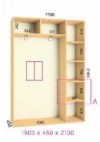 shkaf kupe 150x45x210 feniks standart feniks mebli