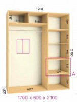shkaf kupe 170x60x210 feniks standart feniks mebli