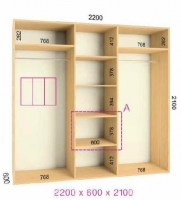shkaf kupe 220x60x210 feniks standart feniks mebli