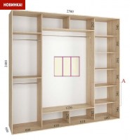 shkaf kupe 250x60x240 feniks standart feniks mebli