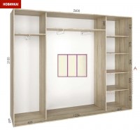 shkaf kupe 260x45x210 feniks standart feniks mebli