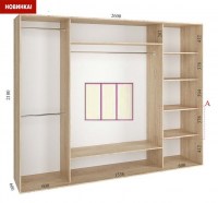 shkaf kupe 260x60x210 feniks standart feniks mebli