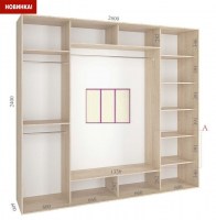 shkaf kupe 260x60x240 feniks standart feniks mebli