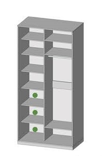 Шафа-купе 1.1 C200 (110х60х260/270/280) S-LINE SENAM