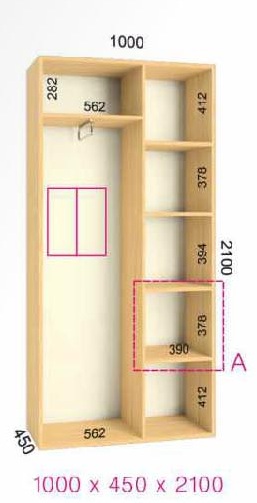 shkaf kupe 100x45x210 feniks standart feniks mebli