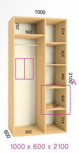 shkaf kupe 100x60x210 feniks standart feniks mebli