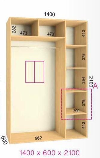 shkaf kupe 140x60x210 feniks standart feniks mebli