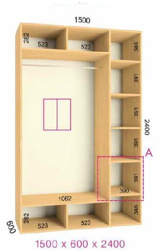 shkaf kupe 150x60x240 feniks standart feniks mebli