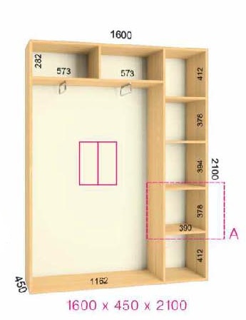 shkaf kupe 160x45x210 feniks standart feniks mebli