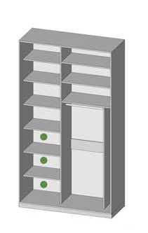 shkaf kupe 2.1 milano 150x60x260/270/280 senam