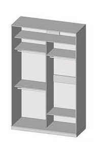 shkaf kupe 2.3 milano 150x45x230/240/250 senam