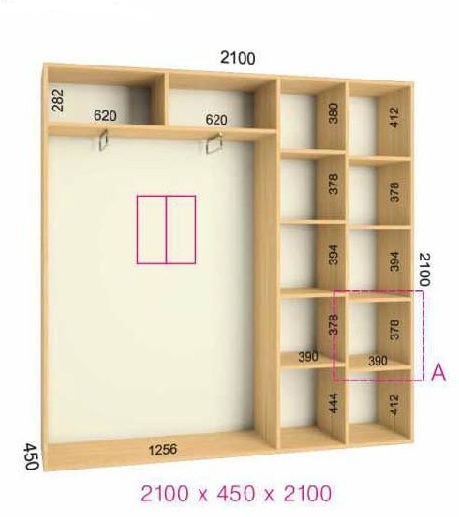 shkaf kupe 210x45x210 feniks standart feniks mebli