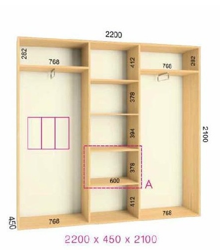 shkaf kupe 220x45x210 feniks standart feniks mebli