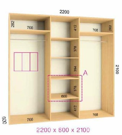 shkaf kupe 220x60x210 feniks standart feniks mebli