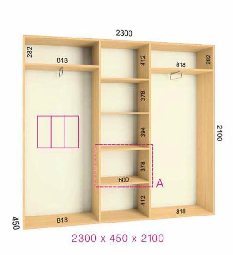 shkaf kupe 230x45x10 feniks standart feniks mebli
