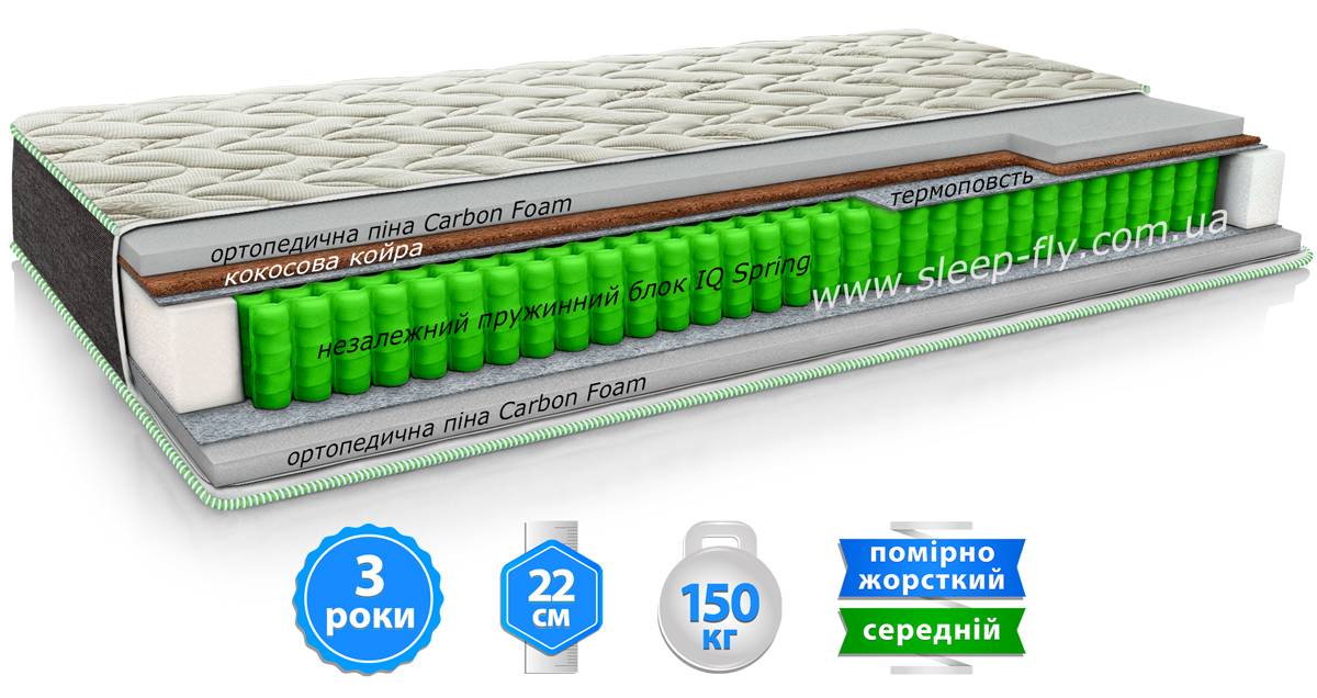Матрас Verso (Версо) SLEEP&FLY ORGANIC ЕММ