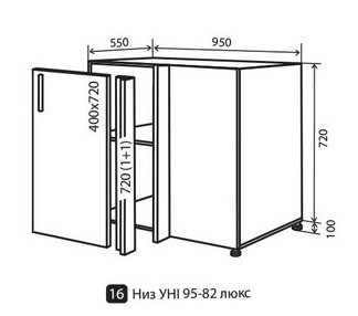 Н16 Заглушка уни 1Д 95 низ