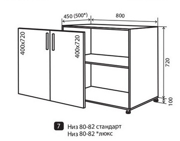 Н7 Тумба 2Д 80 низ