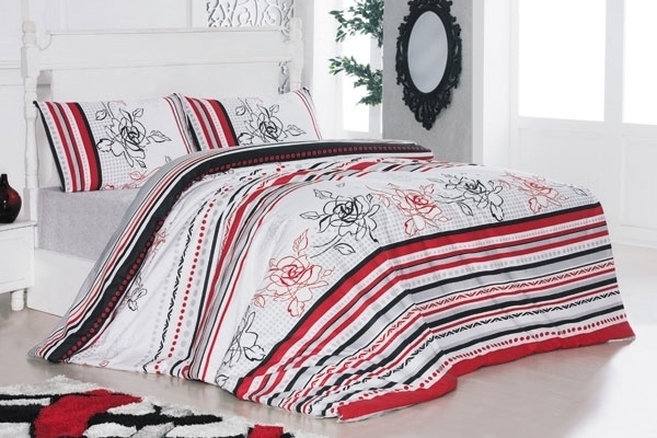 Altinbasak Ранфорс Печатный 160*220 Line Flower Red
